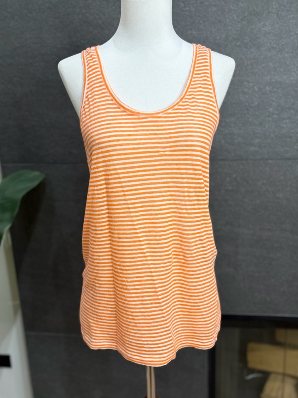 Isabel Marant Etoile Orange Striped Long Tank Top Size Small